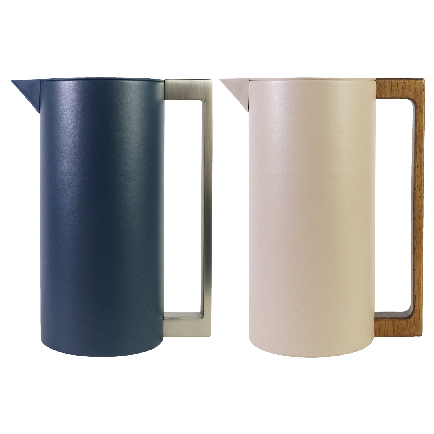 1.5L Double Walled Vacuum Insulated Coffee Server Coffee Pitcher w/ Wood Handle-image