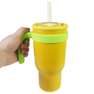 30 oz Tumbler with Handle, 2-in-1 Straw and Sip Lid, Fits in Car Cup Holder-image